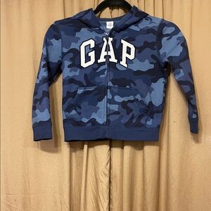 GAP Kids Navy and Light Blue Camo Zip Up Hoodie SPOT ON INSIDE IS FROM NAME TAG